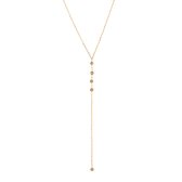 Y-Ketting met Zirkonia - Lange Y-Vormige Schakelketting - Stainless Steel / RVS - Goud