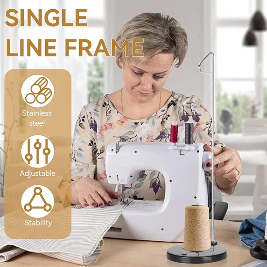 Draadstandaard voor enkele spoelen, ideaal voor borduren, quilten en naaimachines, zorgt voor een soepele draadafvoer — afbeelding 5