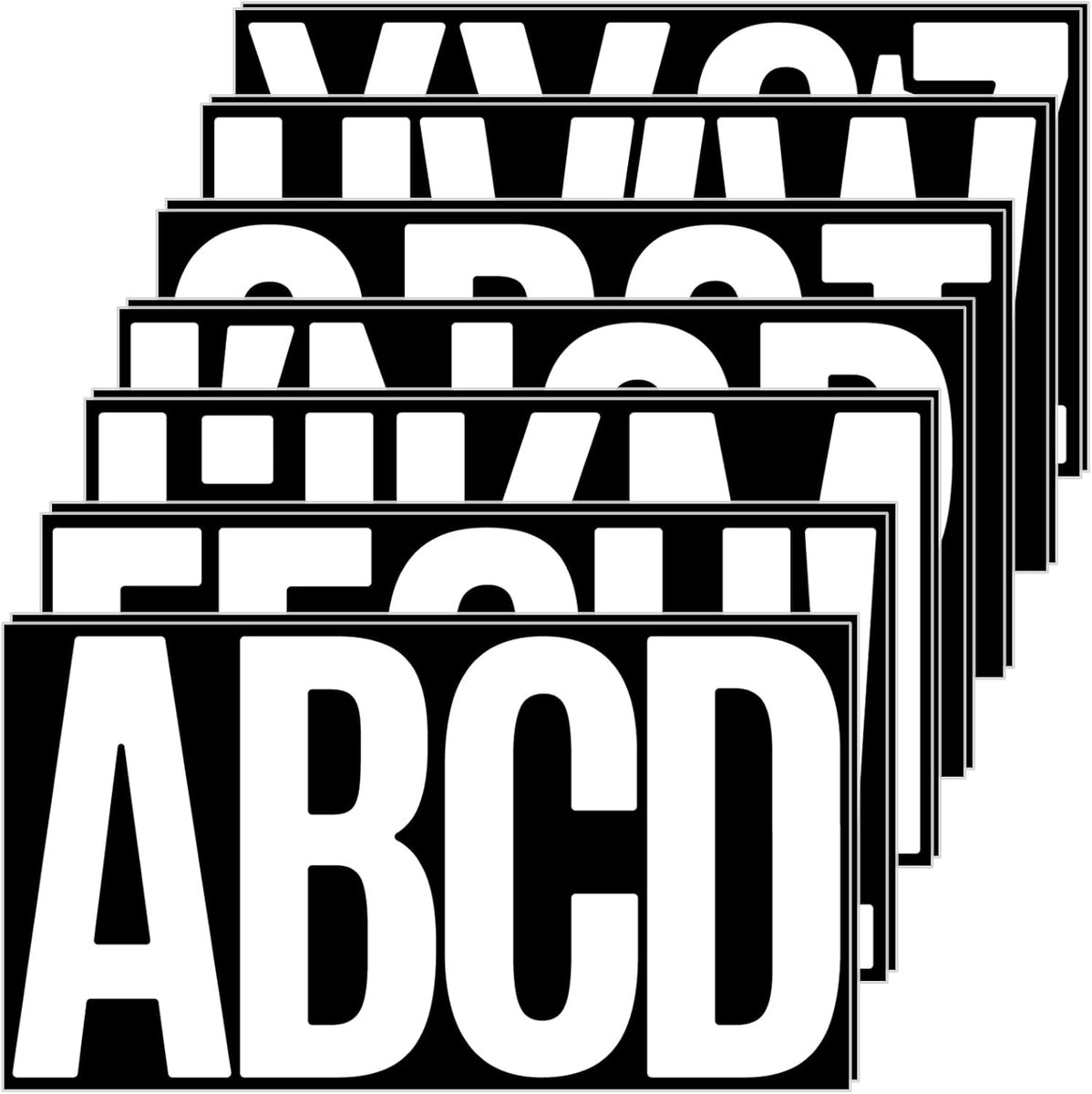 Letterstickers, groot (15 cm), 14 vellen, zelfklevende waterdichte alfabetstickers, vinyl letterstickers voor buitenborden, posters, brievenbussen en ramen (wit)