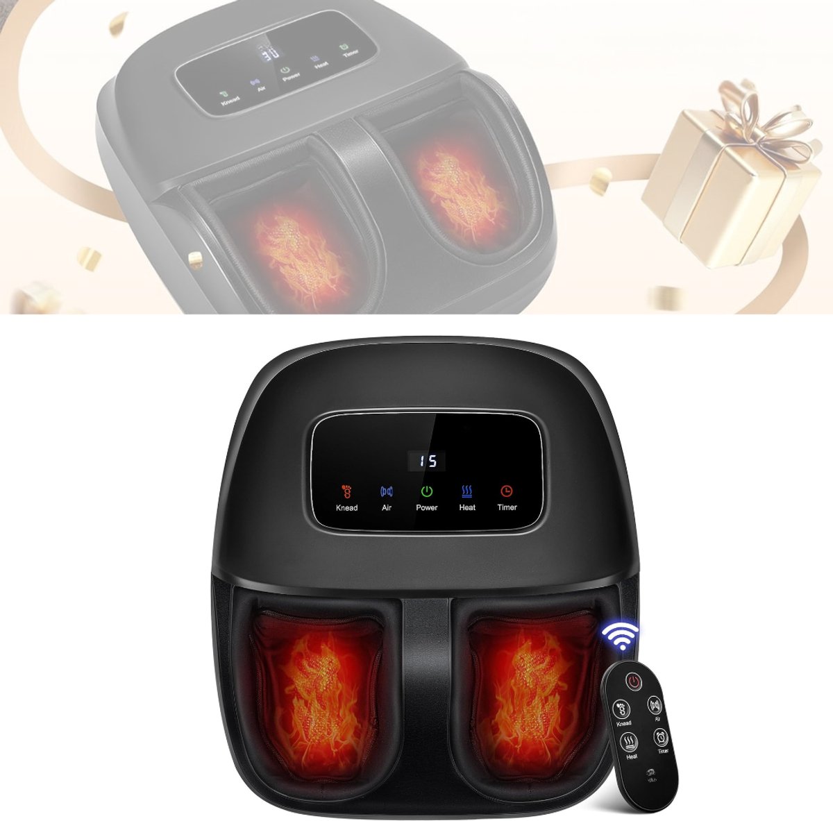 ApexArte® Voetmassage Apparaat met Warmtefunctie - Bloedcirculatieapparaat - Shiatsu Massage - Gebruiksvriendelijk