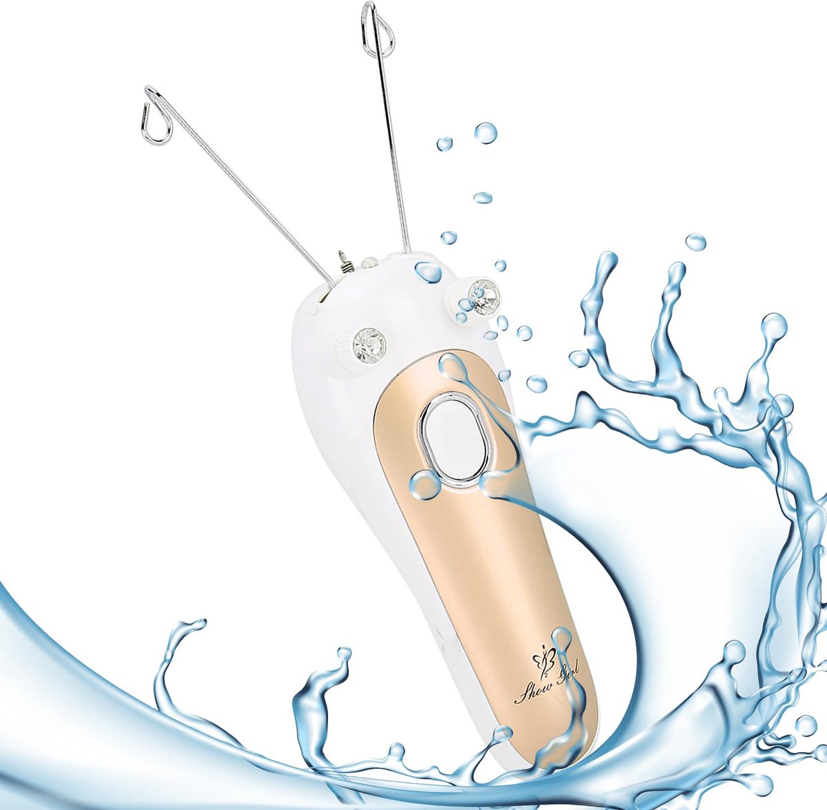 SnelShoppen - Elektrische Gezichtshaar Verwijderaar voor Vrouwen - Threading Epilator voor Gezicht, Arm en Been - Fysieke Draadsnijder - Gouden Haarve