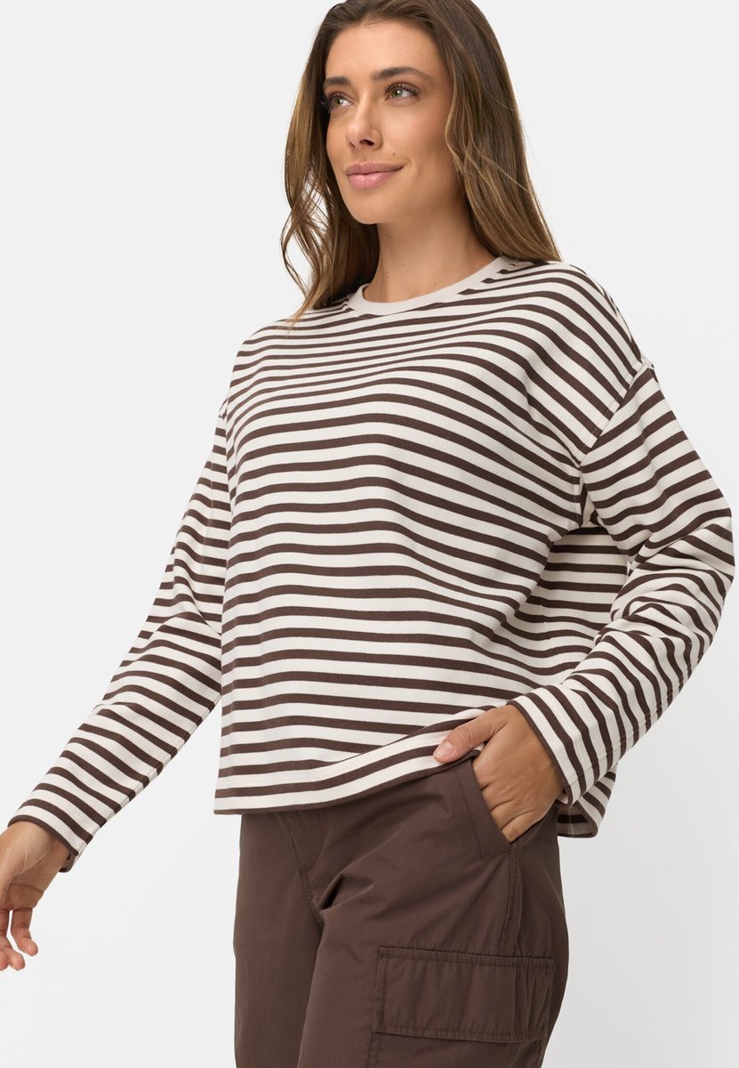 camel active Sweatshirt van een katoenmix - Maat womenswear-S - Bruin