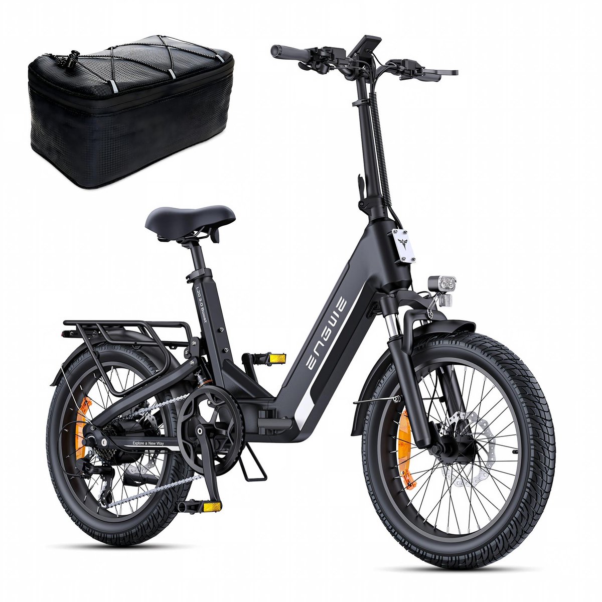 ENGWE L20 3.0 Boost Elektrische fiets - Actieradius 135km - Verwijderbare batterij 48V13.5Ah - Motor 250W - Shimano 7 versnellingen - Hydraulische schijfremmen - 20 Inch Commuter E-Bike - Fatbike - Zwart - ENGWE - €1.399,00