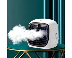 Draagbare Aircooler, 3 windsnelheden, stille bureau‑mistventilator, 6‑8 uur werking voor binnen en…