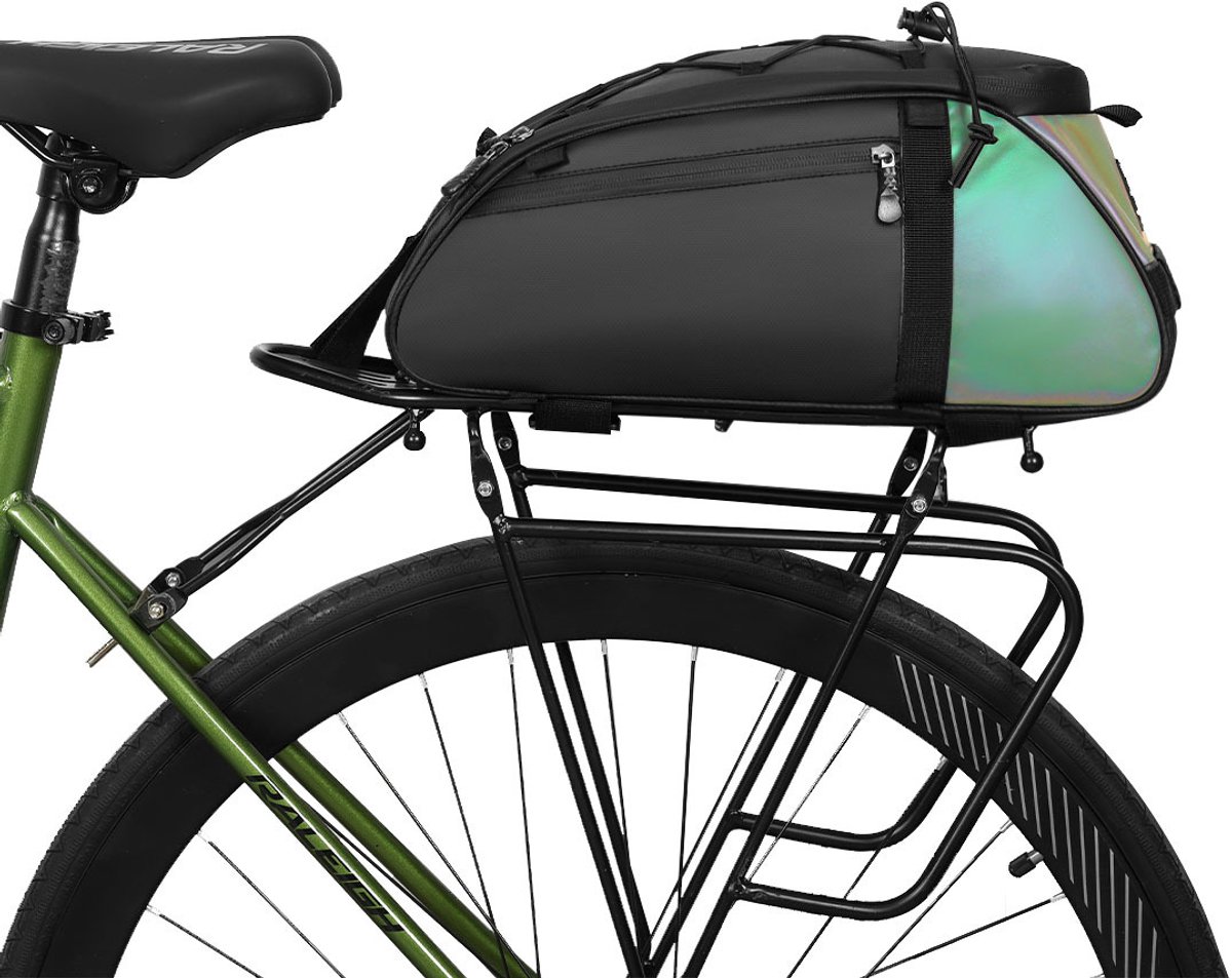 VHV-Fietstas voor Bagagedrager - 12L Grote en Waterdichte Fietstas en Achtertas voor Woon-werkverkeer en Reizen - Zwart