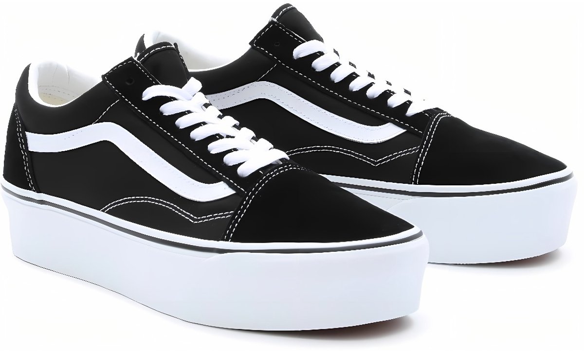 Vans Unisex Lifestyle Classic FTW Sneaker Ua Old Skool Stackform Suède/Canvas Zwart/True Witite