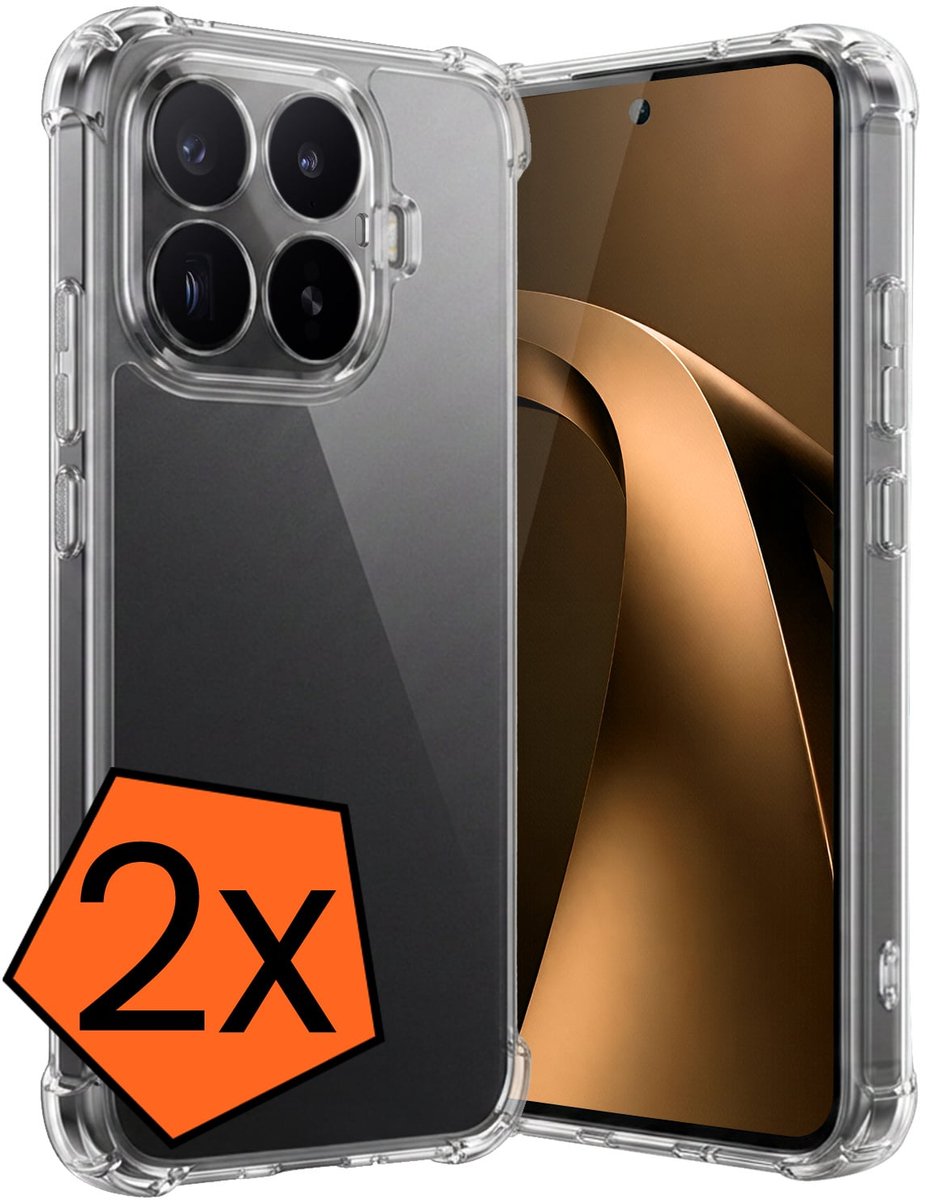 Hoes - 2 Stuks - Geschikt voor Xiaomi 17T - Sterk & Shockproof - Siliconen Case - Back Cover - Telefoon Hoesje Shock Proof - Transparant