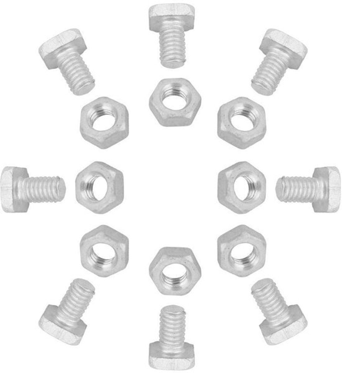 Noten Aluminium Set 50 stuks - Bouten M6 x 12 mm - Moeren - Zilverkleurig - Hoogwaardige Kwaliteit - Stevig Metaal