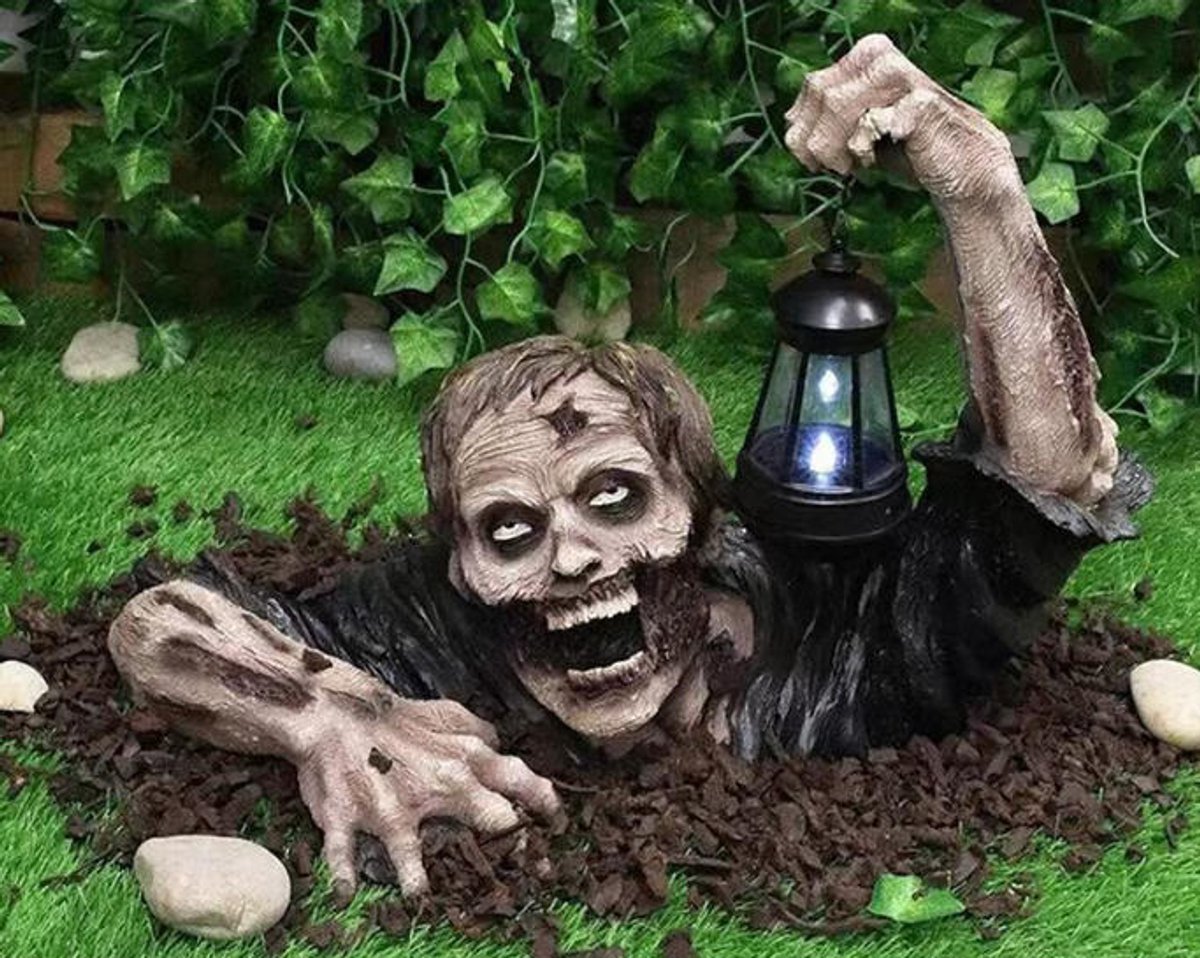 Halloween decoratie buiten - Halloween decoraties - Halloweenbeeld van hars met LED verlichting - Voor buiten terras en gazon