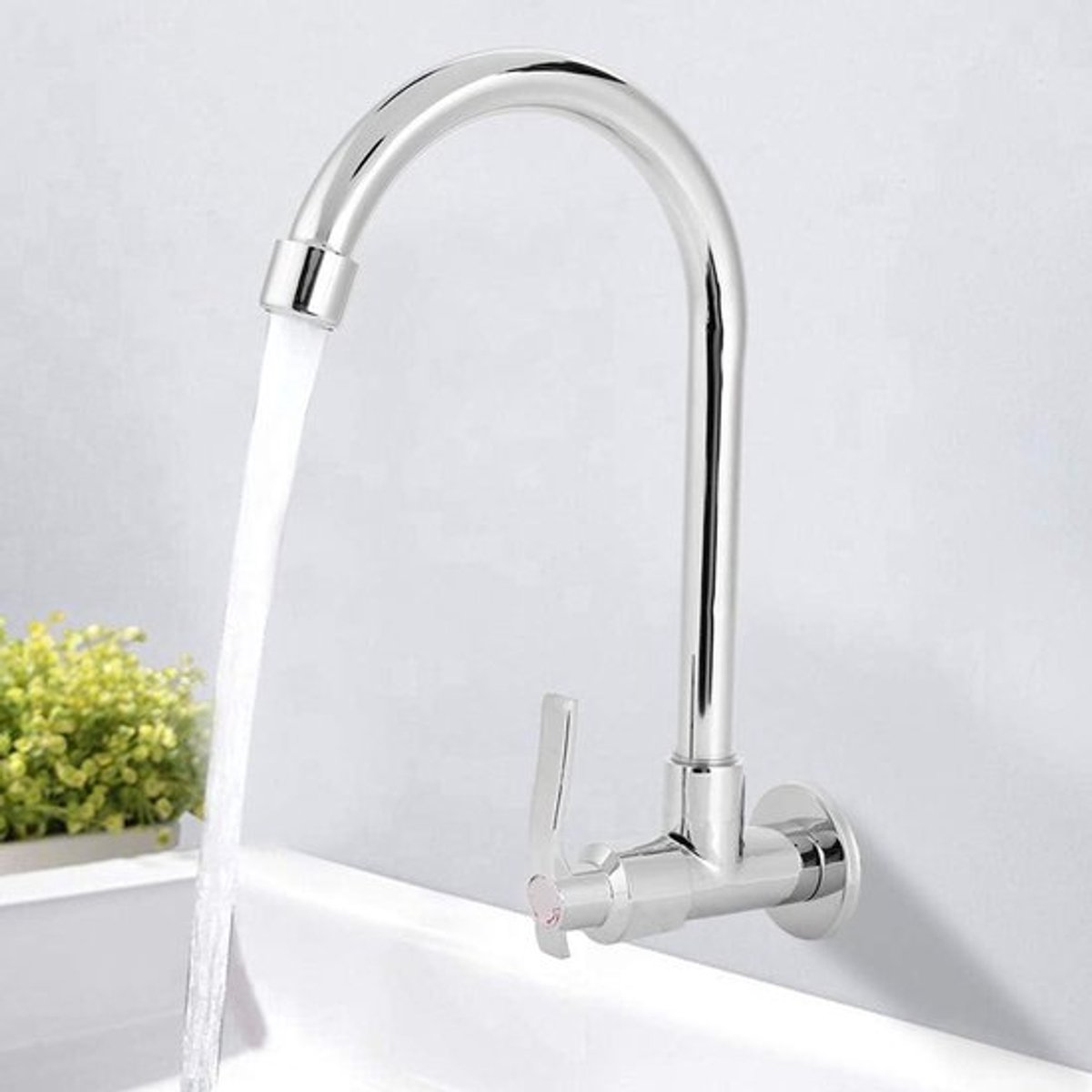 Wandmontage Kraan Enkele Koude Kraan Voor Aanrecht en Wasserij - Moderne Utility Kraan met G1/2 inch Aansluiting