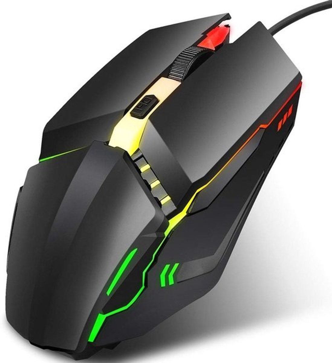 Ergonomische Gaming Muismat met RGB Verlichting, Kleurveranderende Optische Muis voor PC en Laptop, 4D Ontwerp voor Comfortabel Spelen