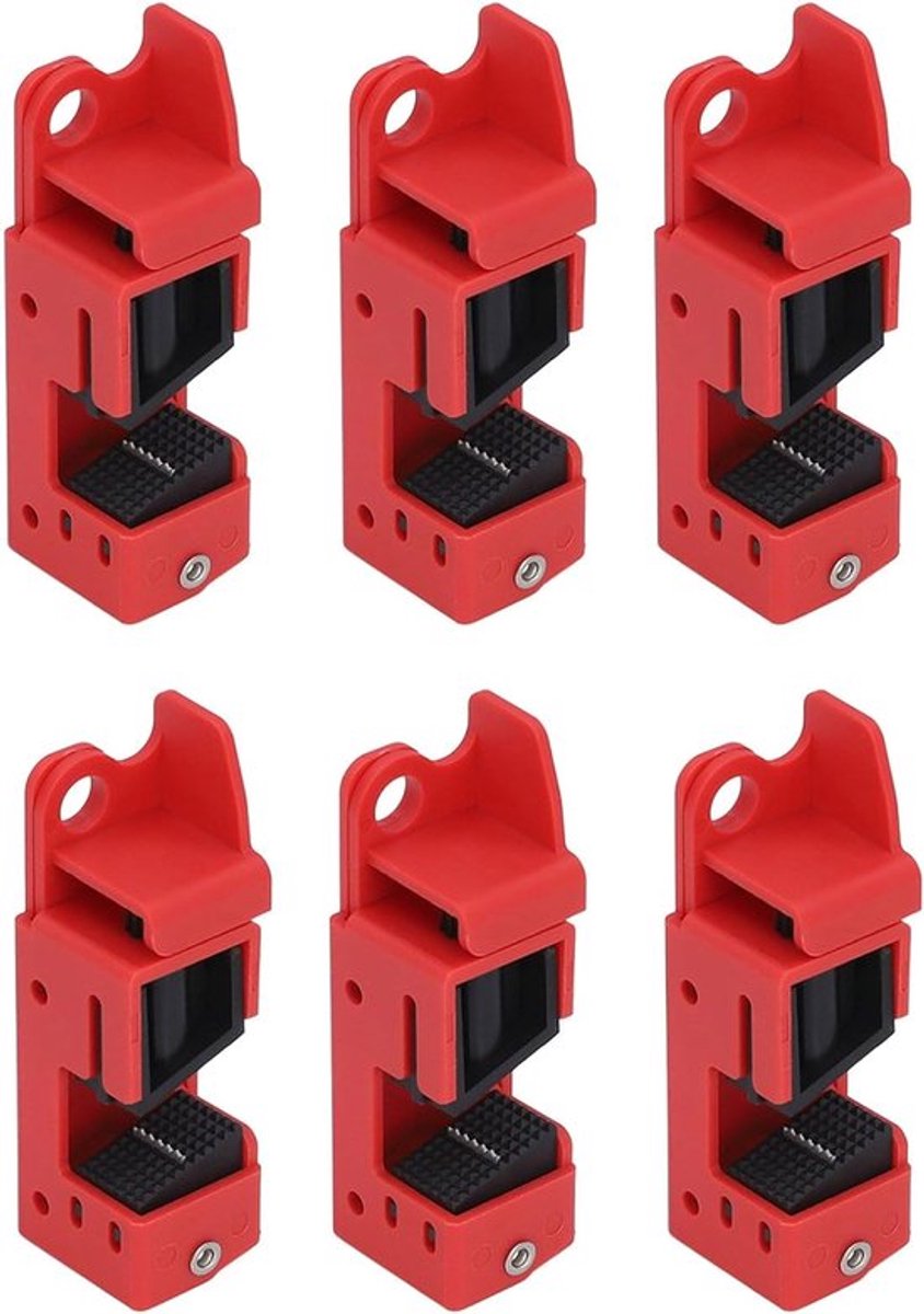 Vergrendelingsapparaat - 6 stuks klem op elektrisch enkelpolige zekeringslotjes - Professionele Lockout/Tagout-kit - Lock-out-apparaat voor hendels onder 16 mm