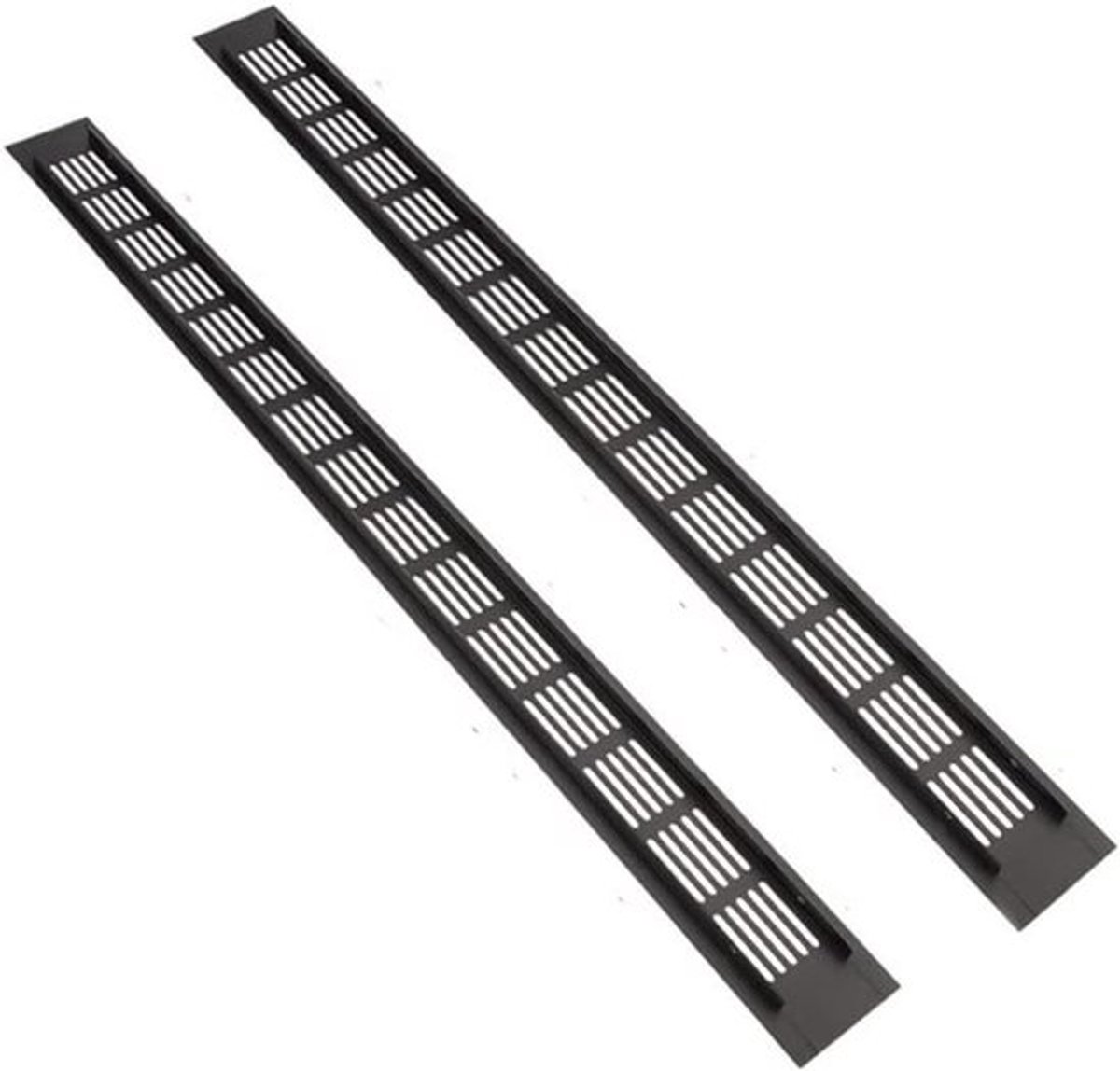 Luchtventilatierooster 600mm x 50mm - Ventilatierooster Zwart - Aluminiumlegering - Afslui