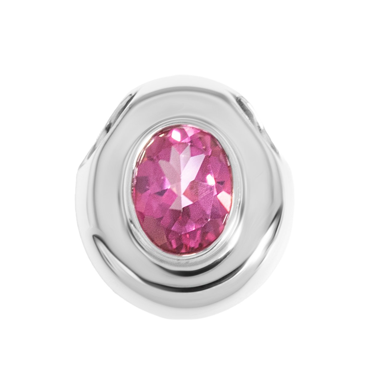 Cavill - Zilveren Halsketting - 925 Sterling Zilver met Platina - 2,245 ct Roze Braziliaanse Topaas Ovaal - Elegant MONOSONO Hanger