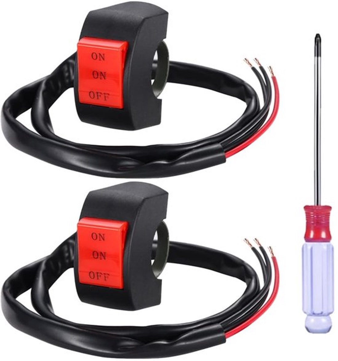 Stuurbediening - Aan/Uit Schakelaar - Voor 22 mm Stuur - Motorfiets Accessoires - Schakelaars - Geschikt voor Motoren - Zwart