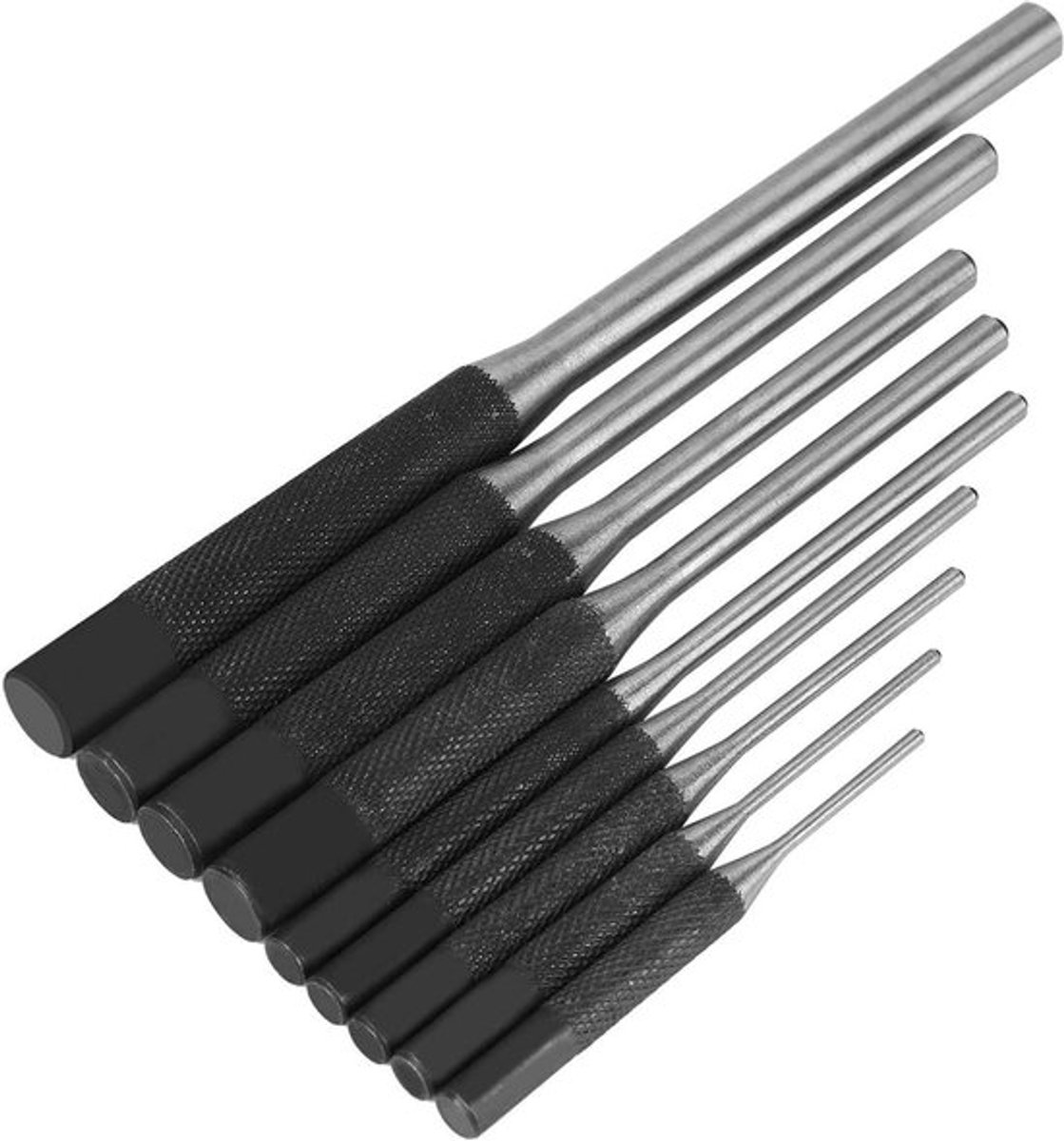 9-delige duurzame stalen roll pin punch set voor mechanica, horloge reparatie en sieraden maken, ideaal voor hobbyisten en professionals