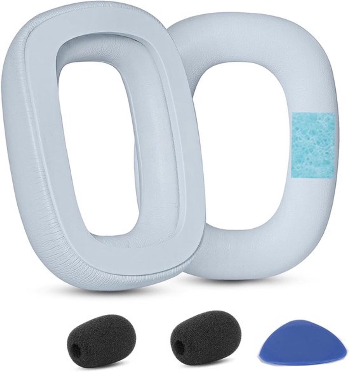 Oorkussens van eiwitleer voor Headset - Wit - Compatibel met diverse modellen - Comfortabel en duurzaam