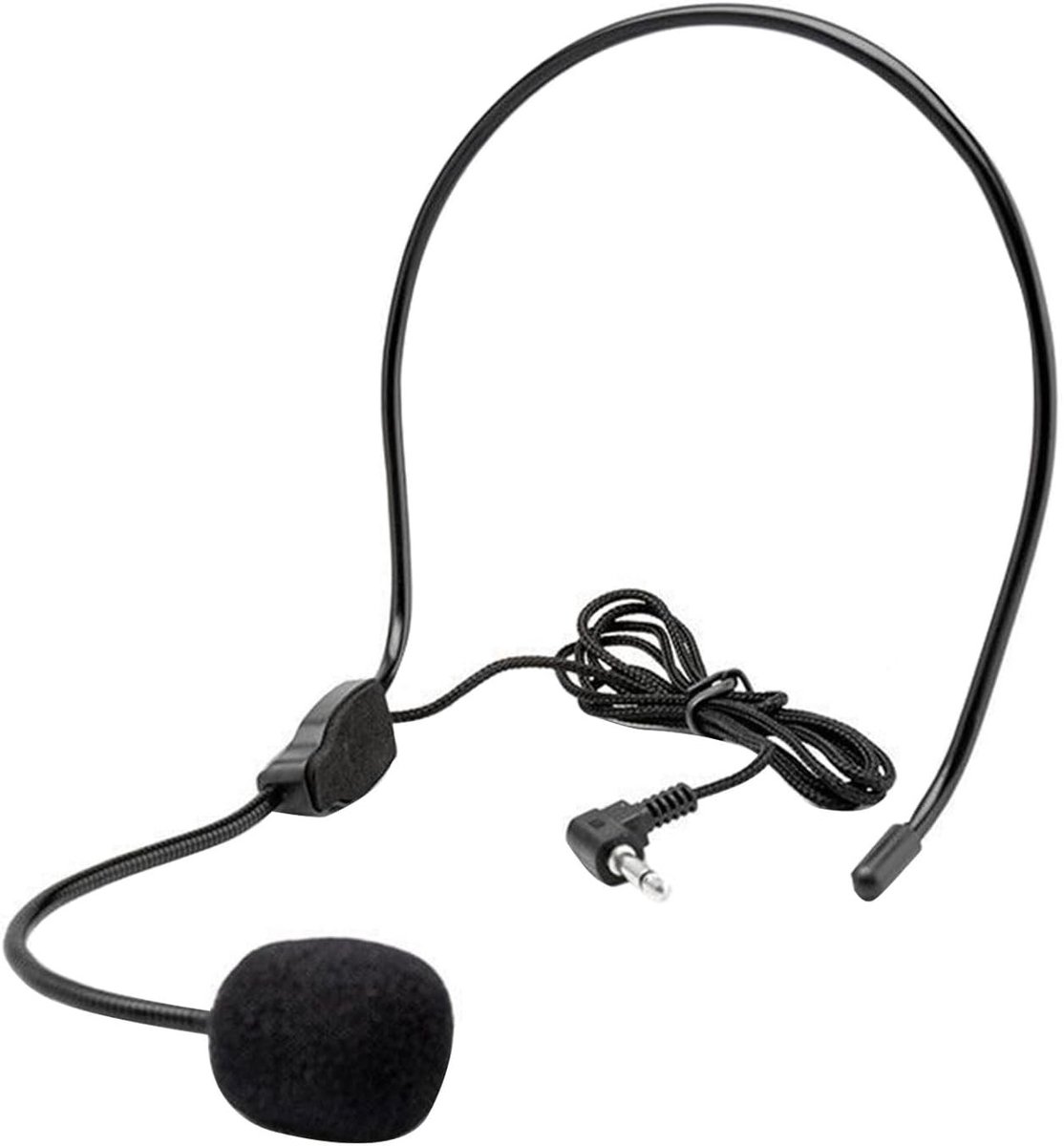 Draadloos hoofdmicrofoon met 3.5mm aansluiting, mini headset voor sprekers, leraren en theateroptredens, ideaal voor conferenties en presentaties