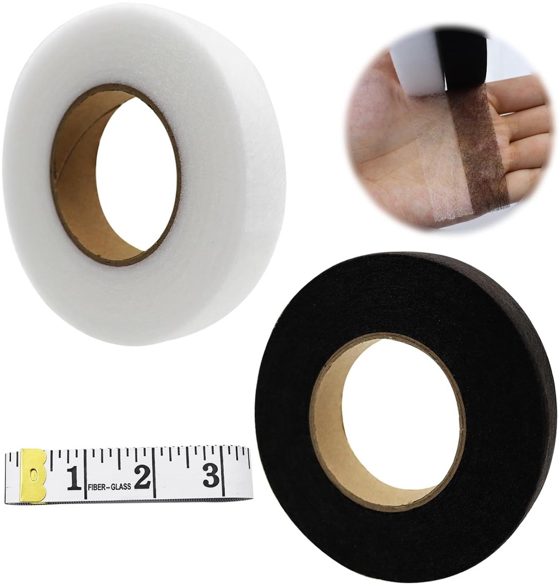 Set van 2 Strijkbanden voor Kleding en Gordijnen - Wasbare Strijkband van 64 m, 20 mm Breed, Ideaal voor Het Inkorten van Broeken en Gordijnen Zonder Naaien