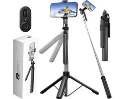 Studio ME 3 in 1 Gimbal Tripod - Selfiestick Universeel - Foto en Video - Bluetooth Afstandsbediening - Telefoonhouder - Telefoon statief