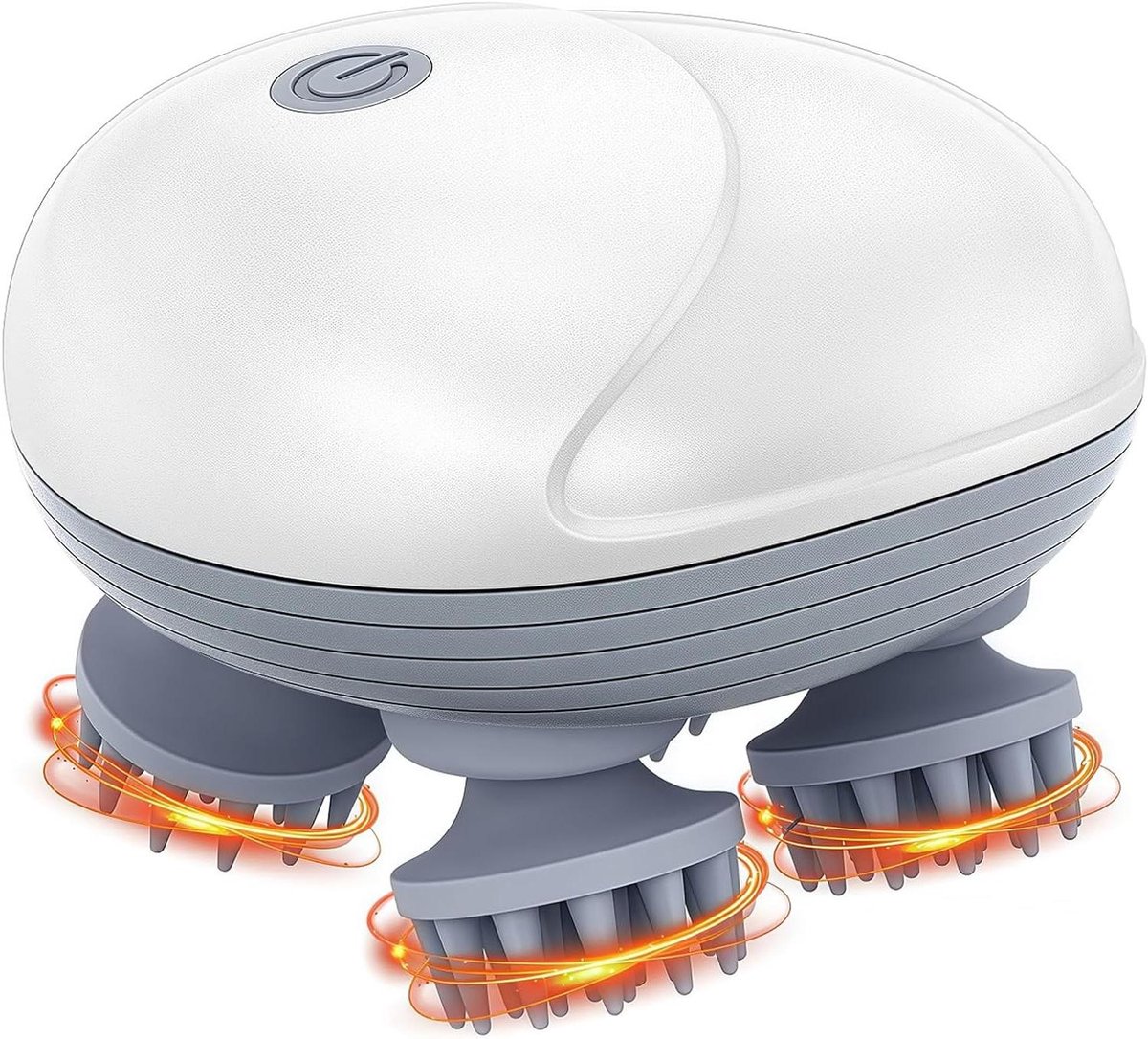 Hoofdhuid Massager - Huisdier Ontspanning - Verlicht Stress - 96 Siliconen Punten - 12.5 cm - Wit