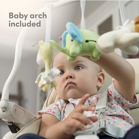 Verstelbaar en Inklapbaar Baby Kinderstoel met Speelgoedboog van Merkloos — afbeelding 5