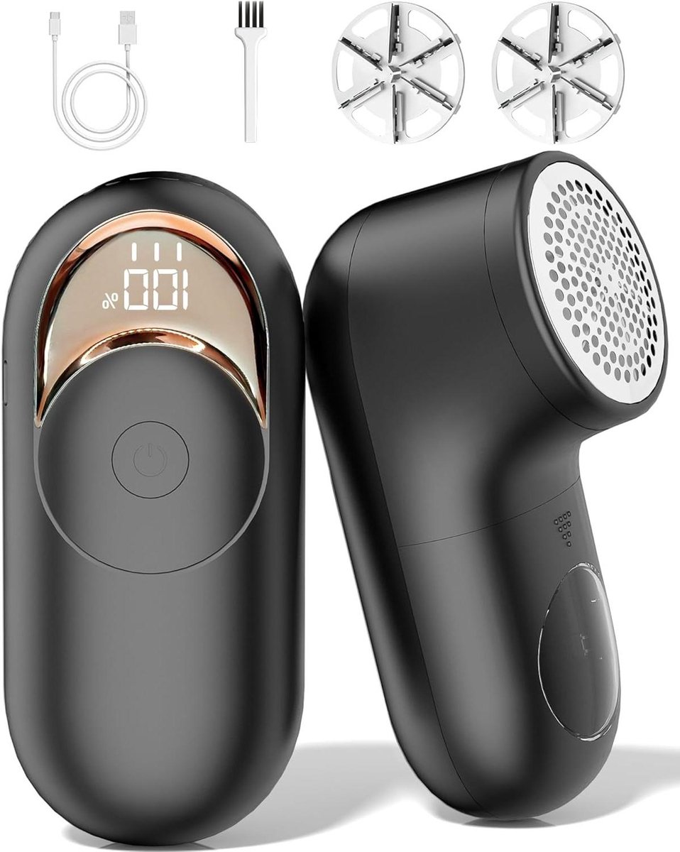 Pluisverwijderaar - Stoffen Scheerapparaat - Kleding Verzorgen - LED Display 3 Snelheden - 1 Stuks - Zwart