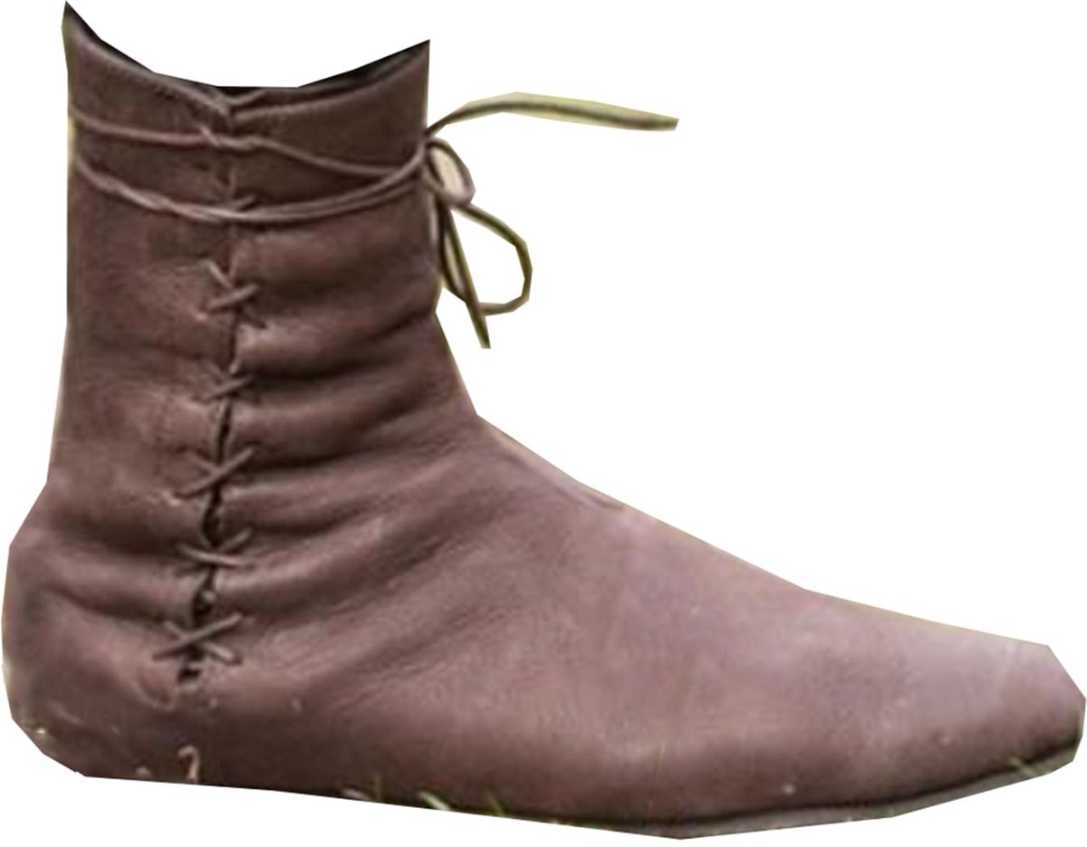 SnelShoppen - PU Lederen Renaissance Middeleeuwse Cosplay Lace-up Motorlaarzen Combat Vintage Distressed Bruin voor Dames en Heren - Perfect voor Fees