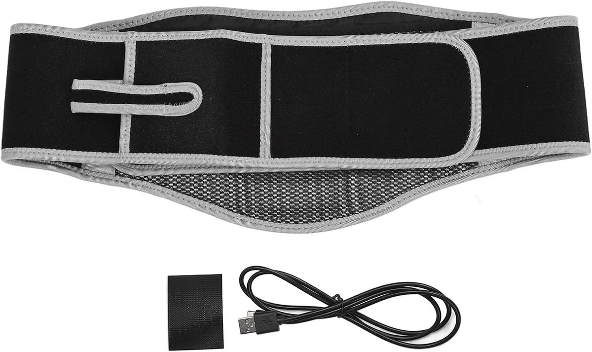 SnelShoppen - Verwarmde Verwarmingsgordel met Instelbare Temperatuur en Vibratie voor Pijnverlichting, Rugverwarmer, Massagekussen voor Onderug, Ideaa