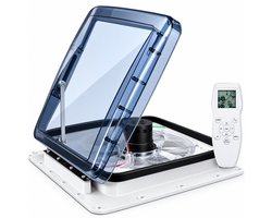 DPLUNIQ Plafondventilator - Camping ventilator - Ventilator plafond - Tent ventilator - 10 Standen - Stil - 40x40cm - 20W - Wit