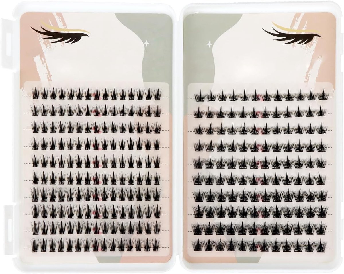 Eyelash Cluster Set met 20 Rijen - Zelfklevende Wimpers van 10 mm voor Natuurlijke Volume Look, Herbruikbare Wimpers voor 24 Uur Langdurig Gebruik