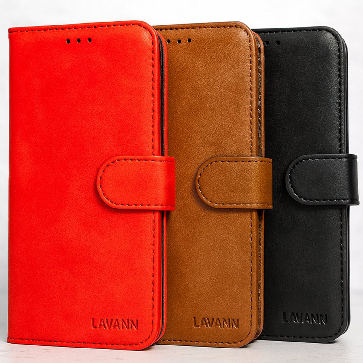Luxe Leather Wallet Case / Leer Bookcase Klaphoes met Pasjes - Zwart - Geschikt voor P40 Pro