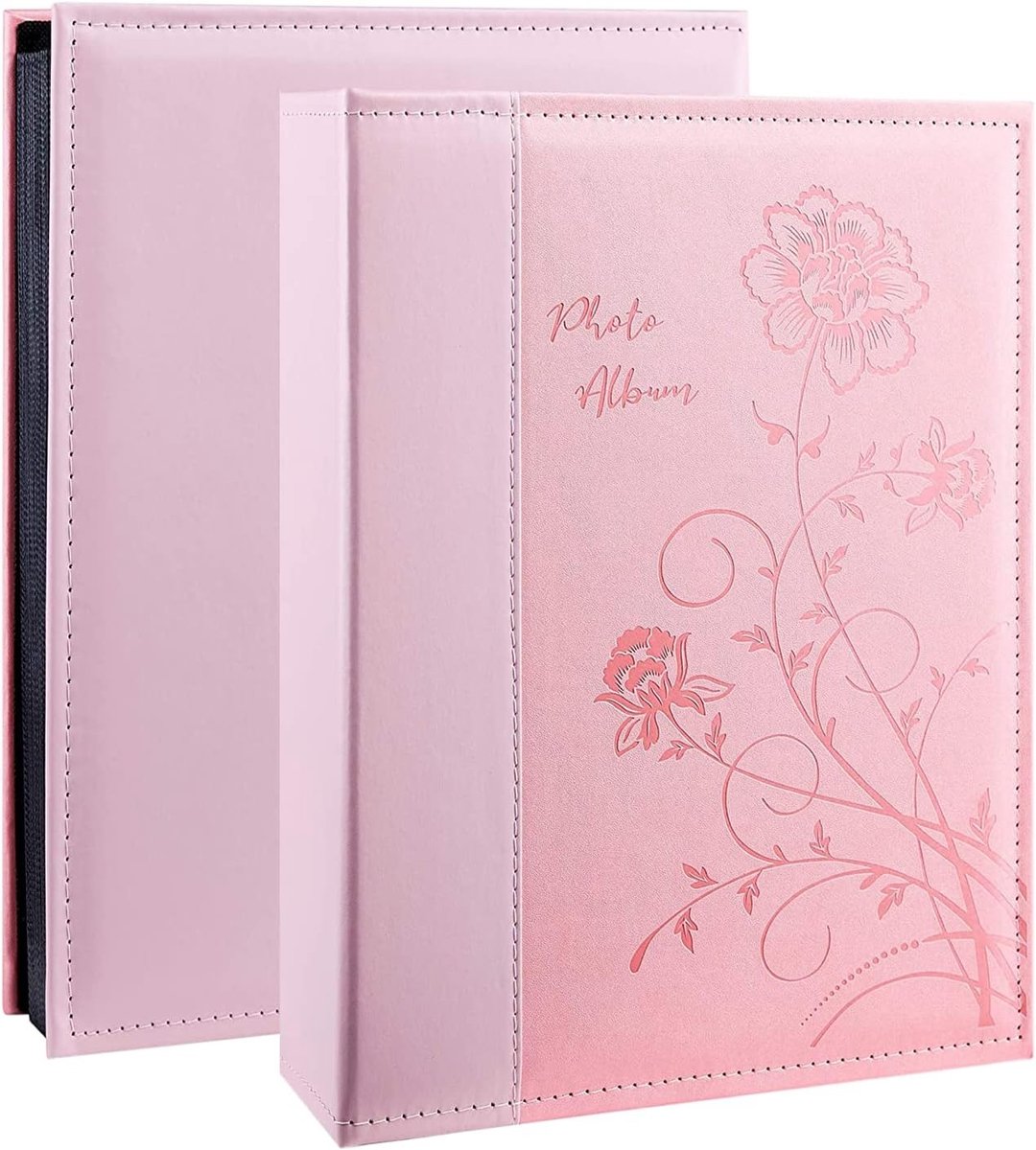 Photo Album voor 300 Foto's - Extra Grote Capaciteit, Leer, Bruiloft en Familie Herinneringen, 10x15 cm (Roze)