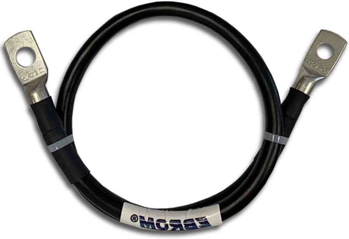 Accukabel 10 mm² - Stroomkabel - Stroomvoorziening - Kant-en-klaar gemonteerd - Vele lengtes - Zwart