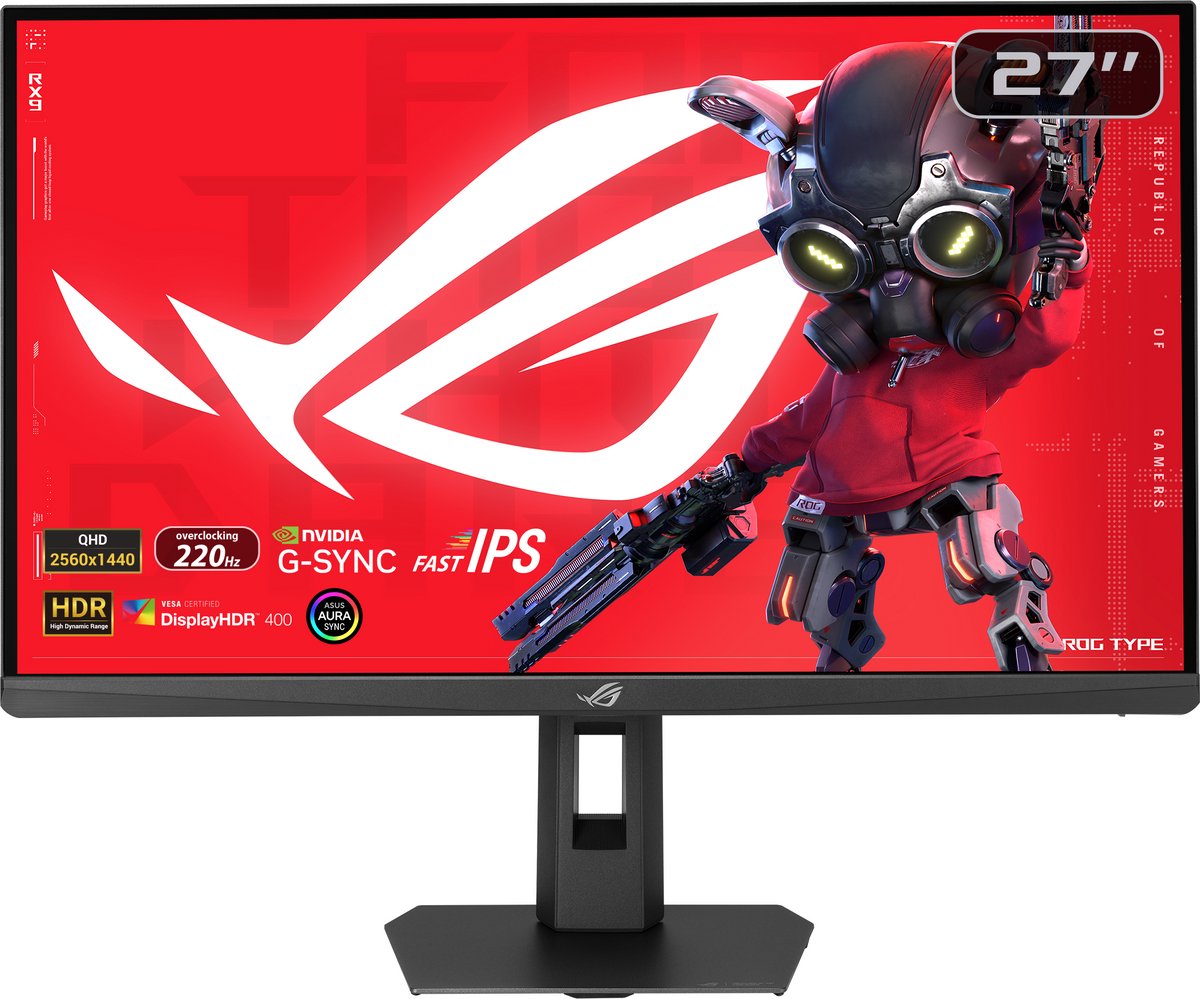 ASUS ROG Strix XG27ACSR-W QHD Fast IPS Gaming Monitor USB-C 15 W 220Hz 0.3ms 27 Inch