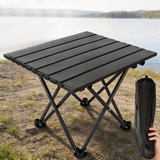 Picknicktafel Klein - Inklapbare Tafel - Vouwtafel Buiten - 40 cm - Koolstofstaal - Opvouwbaar - Waterdicht - Voor Kamperen en Vissen - Draagbaar — afbeelding 3