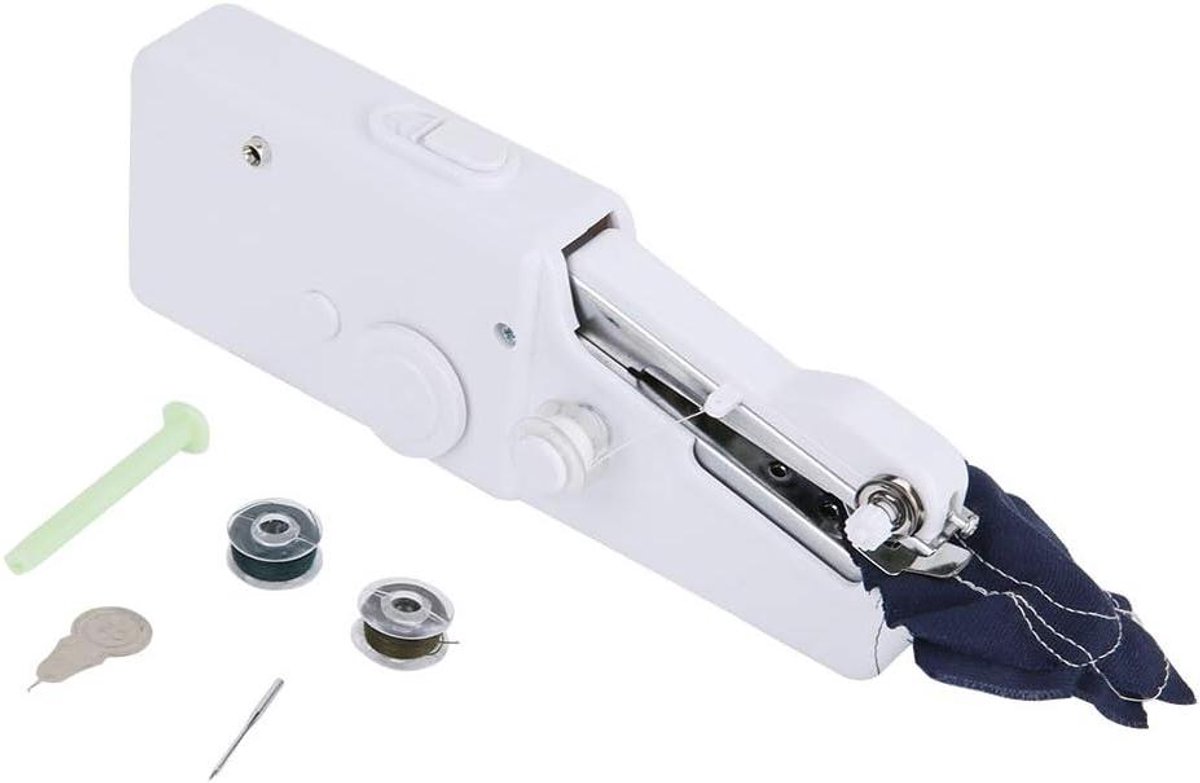 Elektrische Naaimachine - Hand naaimachine - Snelle Kledingreparatie - Draagbaar Compact Ontwerp - 20.5 cm Lengte - Wit