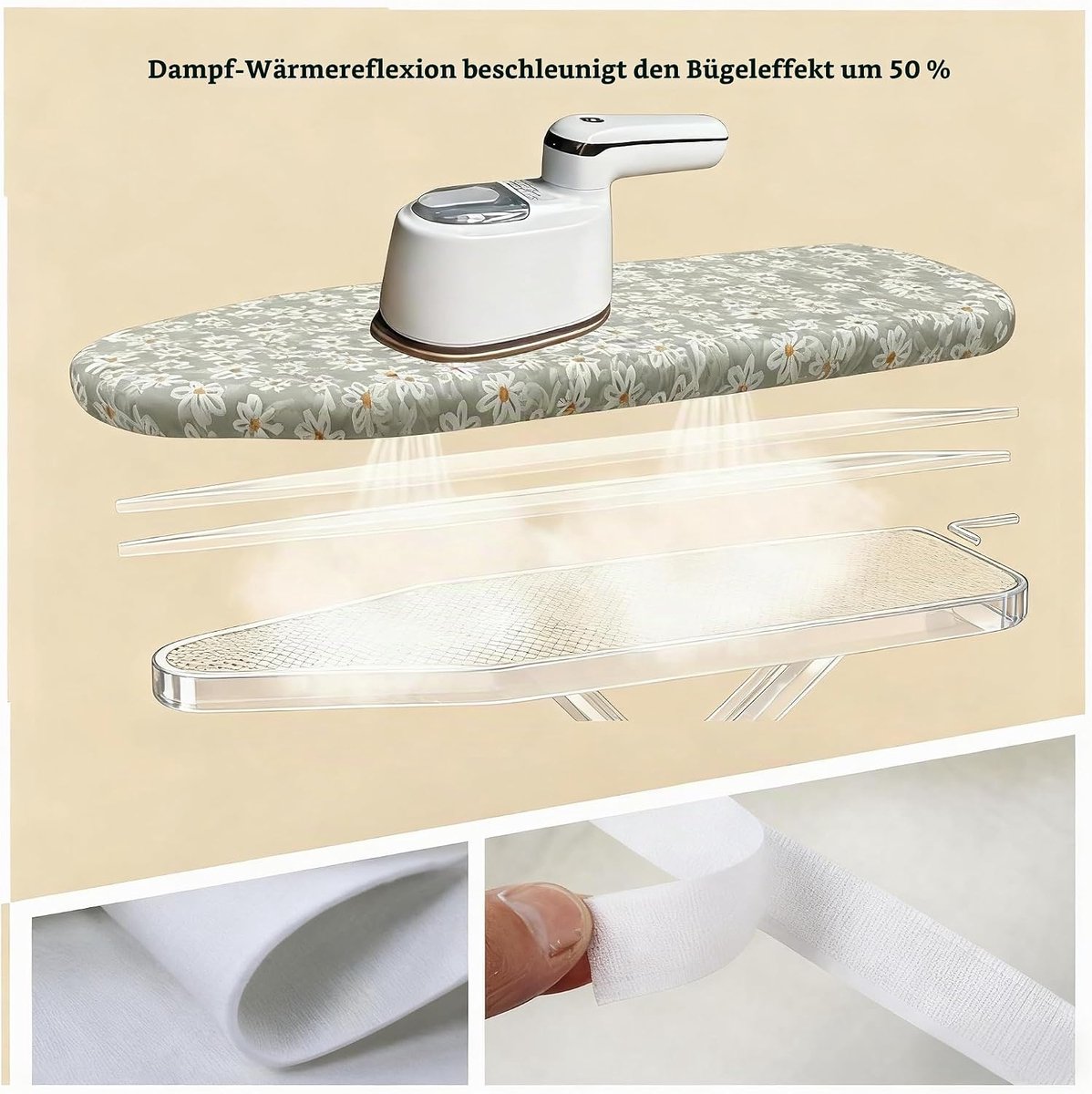 Ironing board cover with sleeves, ironing board with closure for steam iron - ShopVlot