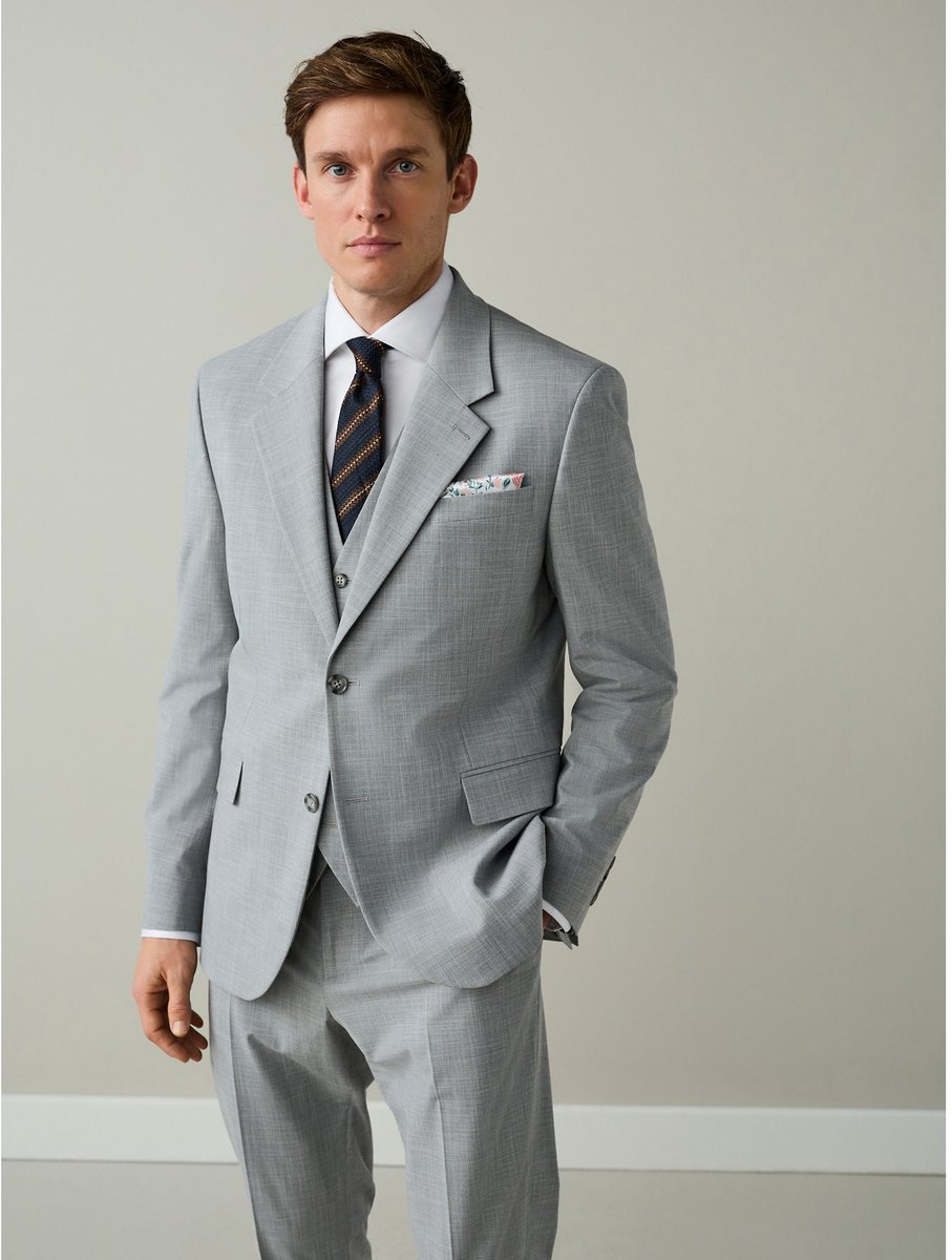 Next - Heren - Slim-fit MotionFlex colbert met textuur - Regular - Grijs