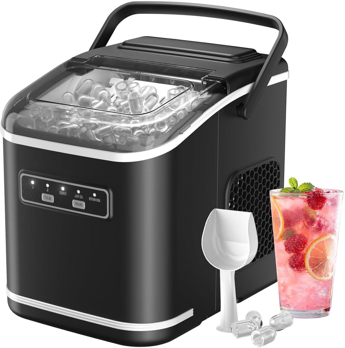 IJsmachine - IJsblokjesmaker - Dranken Koelen - Zelfreinigend Systeem - 12kg Per Dag - Zilver