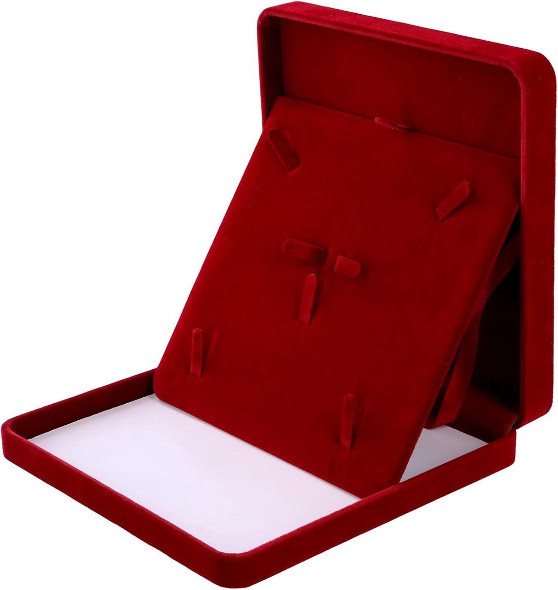 SnelShoppen - Fluwelen Sieradendoos voor Halskettingen en Oorringen - 19x19x4 cm - Luxe Fluwelen Geschenkdoosje - Sieradendisplay voor Bruiloften en V