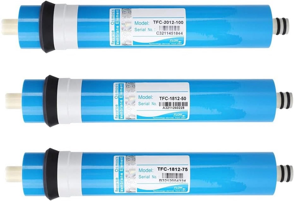 Hoogwaardige omgekeerde osmose membraanfilter voor huishoudelijk gebruik - Waterfilter voor 50, 75 en 100 GPD systemen, ideaal voor schoon drinkwater en verbeterde waterkwaliteit