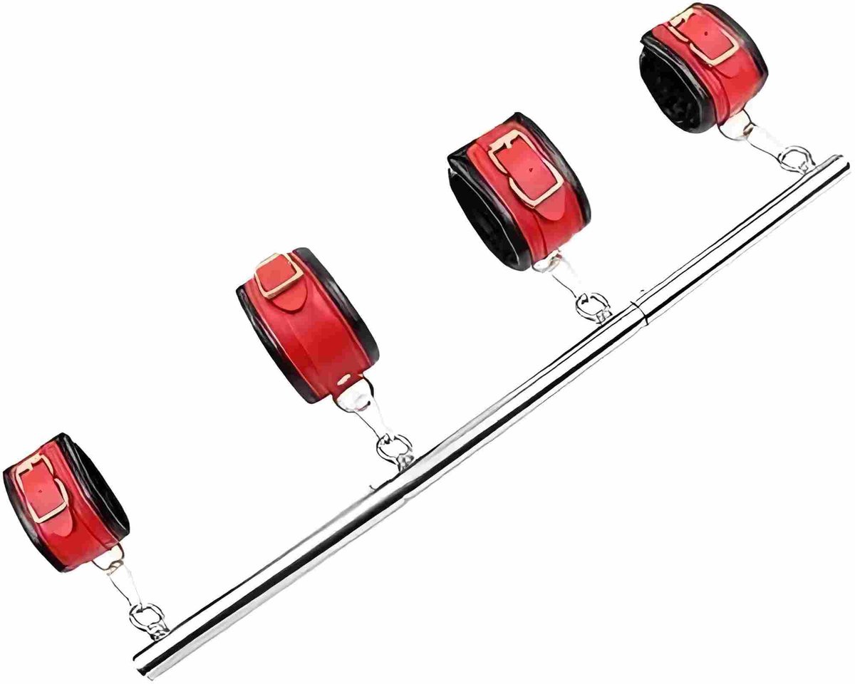 SnelShoppen - Uittrekbare Fitness Staaf van Roestvrij Staal met 4 Verstelbare PU-Riemen voor Yoga, Pilates en Thuisfitness | Ideaal voor Sporttraining