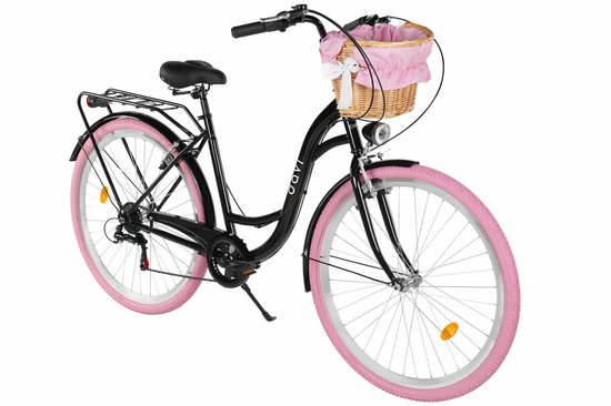 Davi Emma - Stadsfiets - 28 inch - 7 versnellingen - Shimano - V-brake - Lage instap - Zwart/Roze — afbeelding 5