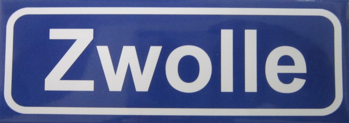 Souv© - koelkast magneet - plaatsnaam bord - kombord - souvenir - koelkastmagneetje - relatiegeschenk Zwolle