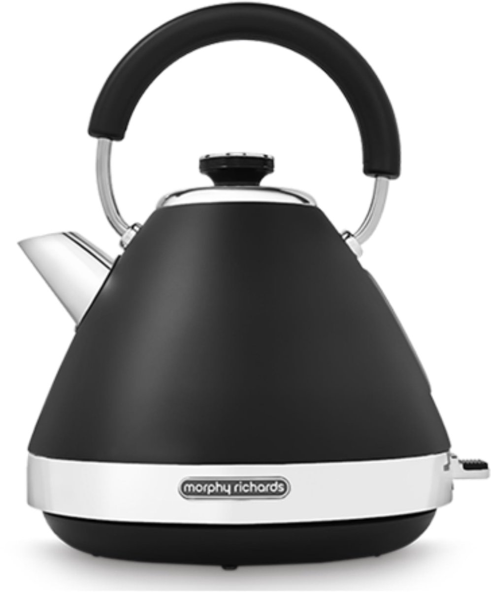 SnelShoppen - Waterkoker Piramide Zwart - 1,7 Liter - Snelle Kookfunctie - Stijlvol Design - Ideaal voor Keuken - Voor Thuis en Kantoor