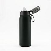 Purivida Waterfles Met Filter 740 ml RVS Groen - Waterfles Met Ahlstrom® Filter Waterzuivering - Waterfilter Drinkfles Voor Outdoor & Lifestyle