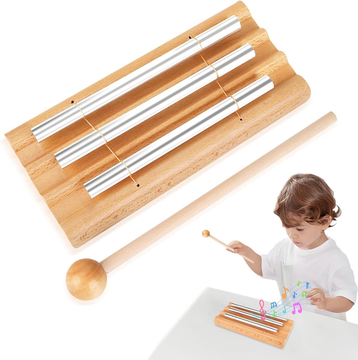 Kleurige Energie Chime voor Kinderen en Volwassenen, Tubulaire Bellen voor Meditatie en Yoga, Geluiden voor Klaskamerbeheer en Ontspanning