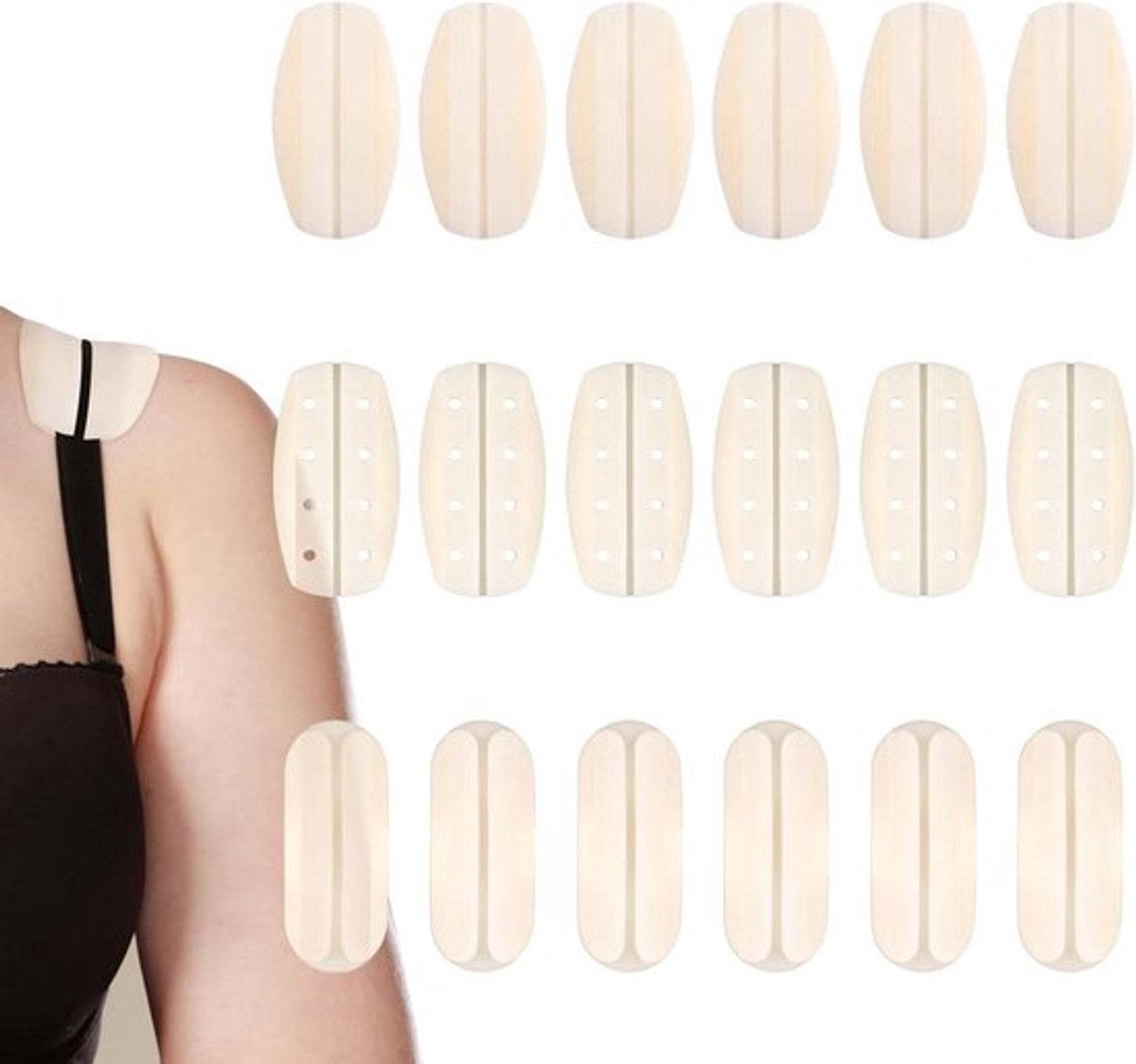 18 Zachte BH-Bandkussentjes voor Dames | Siliconen Anti-Slip Schouderkussentjes | Bh-Bandhouders Tegen Verschuiven