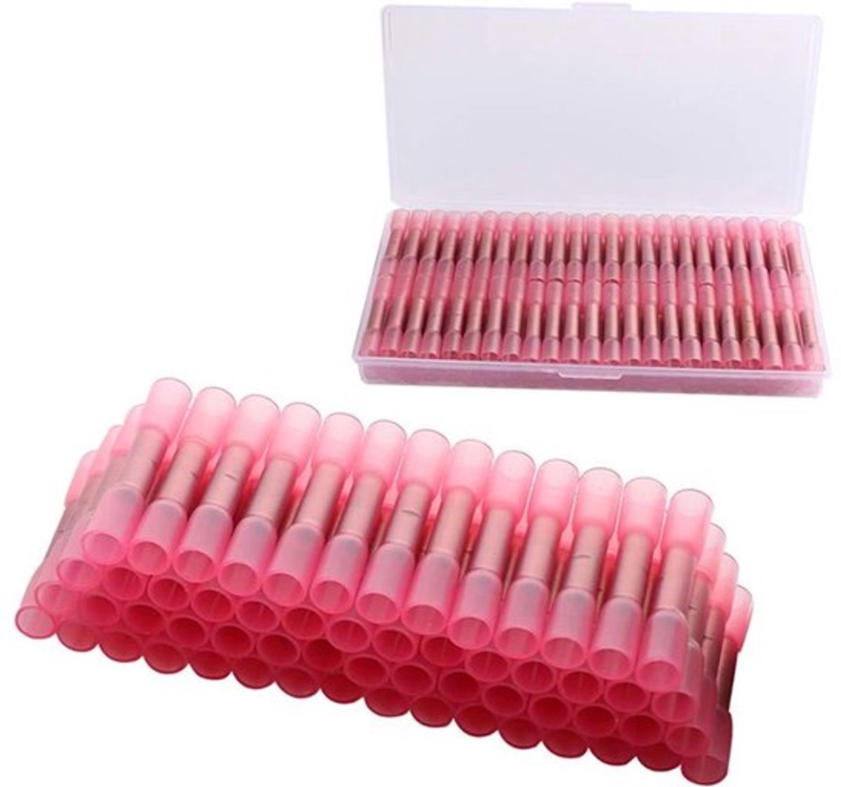 80 Stuks Waterdichte Krimpkous Stootverbinders met Rode Draadconnector - Elektrische Terminal voor 22-16 AWG - Handige Set voor Elektrische Bedrading